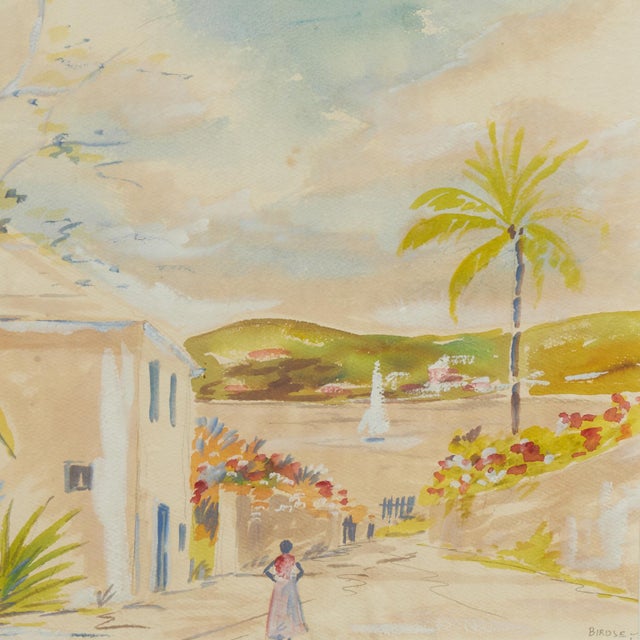 White Vintage Watercolor of Bermuda by Alfred Birdsey For Sale - Image 8 of 12