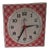 Vintage German Wall Clock in White Plastic with Red Decor by Meister, 1970s For Sale