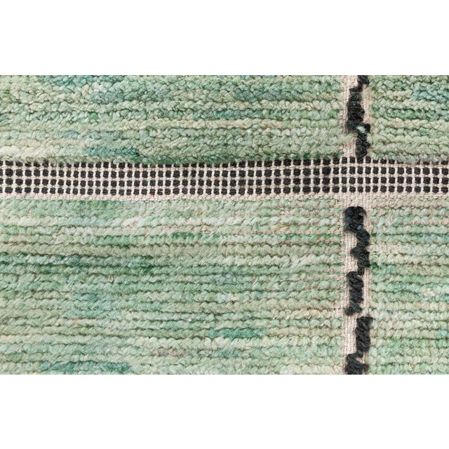Modern Swedish Pile Runner Fragment by Doris Leslie Blau Size: 3'8" × 10'3" (111 × 312 cm) Color: Green Construction:...