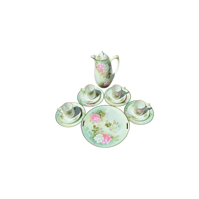 Art Nouveau Early 20th Century r.s. Germany Chocolate Tea Set With Charger - 14 Piece For Sale - Image 3 of 3