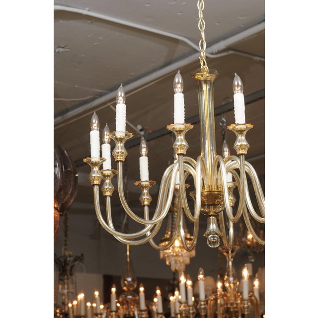 Contemporary Stunning 12-Light Venetian Glass Chandelier - 1960s, Italy For Sale - Image 3 of 17