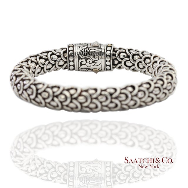 Vintage 18k Yellow Gold John Hardy Legends Naga Sterling Silver Bracelet For Sale - Image 4 of 11