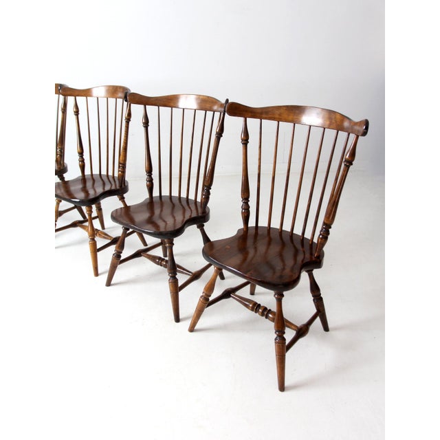 Vintage Windsor Dining Chairs Set of 4 For Sale - Image 4 of 12