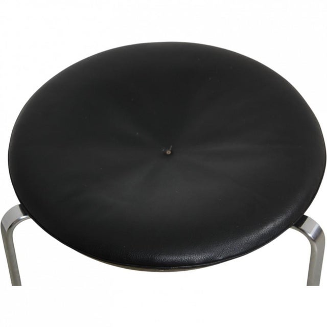 1980s PK33 Stool in Black Aura Leather by Poul Kjærholm, 1980s For Sale - Image 5 of 13