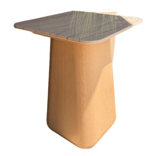 Adrianna Hoyos Quartz & Wood End Table For Sale