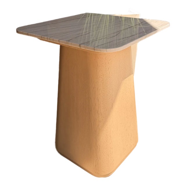 Adrianna Hoyos Quartz & Wood End Table For Sale