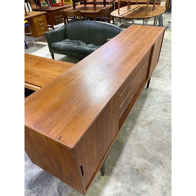 1960s Danish Modern Teak Credenza or Console For Sale - Image 5 of 9