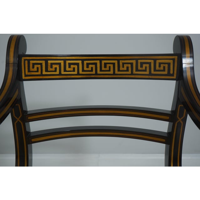1970s Quality Regency Style Black & Gold Finish Chair For Sale - Image 5 of 18