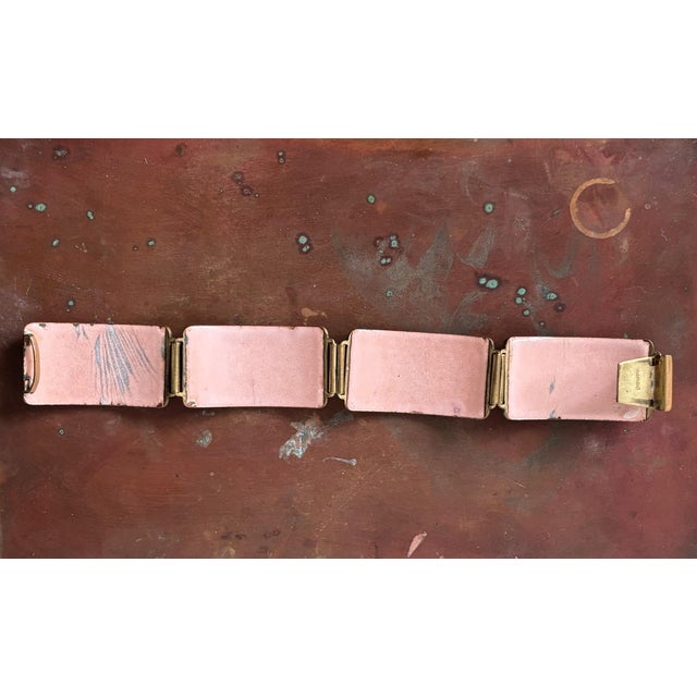 1950s Mid-Century Modern Enamel Link Bracelet with Cloisonné Geishas by Albert Gustav Bunge, Germany, 1950s For Sale - Image 5 of 9