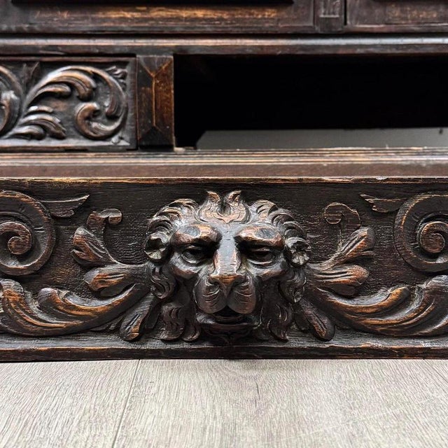 Antique 19th Century Victorian Carved Oak Sideboard For Sale - Image 12 of 13