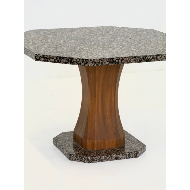 Black Art Deco Dining Table with Octagonal Granite Top, 1950s For Sale - Image 8 of 10