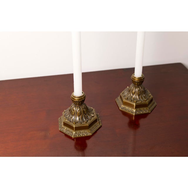 Large Art Deco Bronze Candleholders, 1930s, Set of 2 For Sale - Image 3 of 14