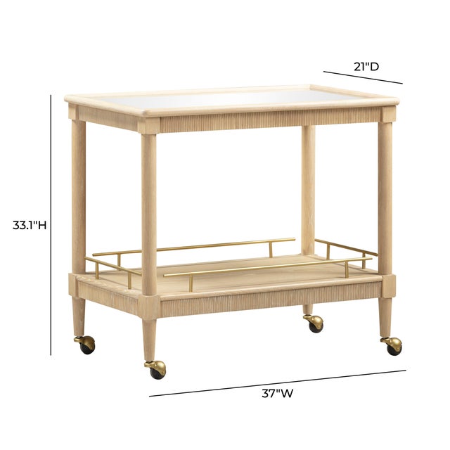 Sand Slosh Natural Ash Bar Cart For Sale - Image 8 of 8