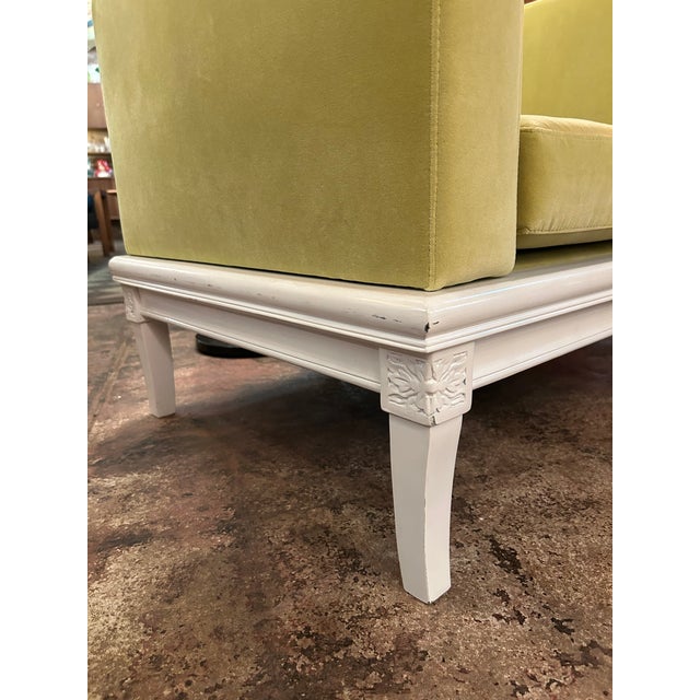 Pair of Mid Century Modern Green Chartreuse Club Chairs in Velvet For Sale - Image 10 of 10