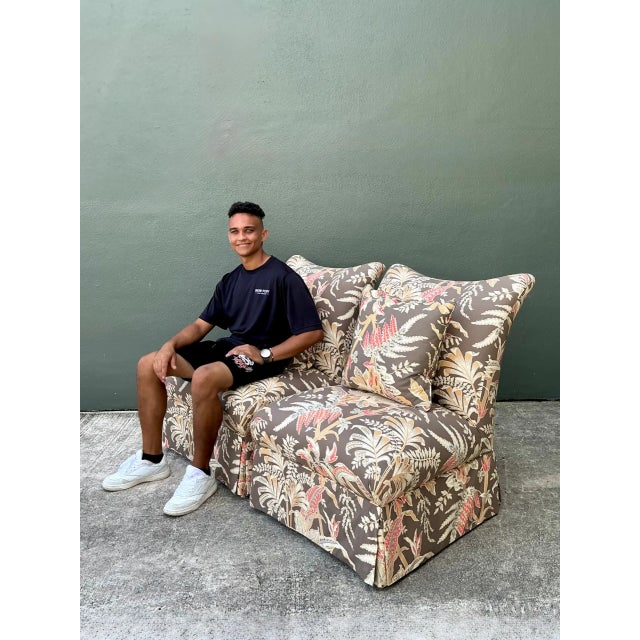 Brunschwig and Fils “Seychelles” Cotton Print Slipper Chairs For Sale - Image 10 of 12
