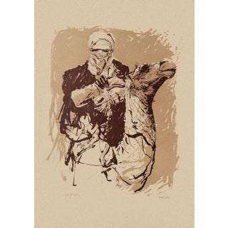 Sergio Barletta - Camel Rider - Original Lithograph on Cardboard - 1980s For Sale