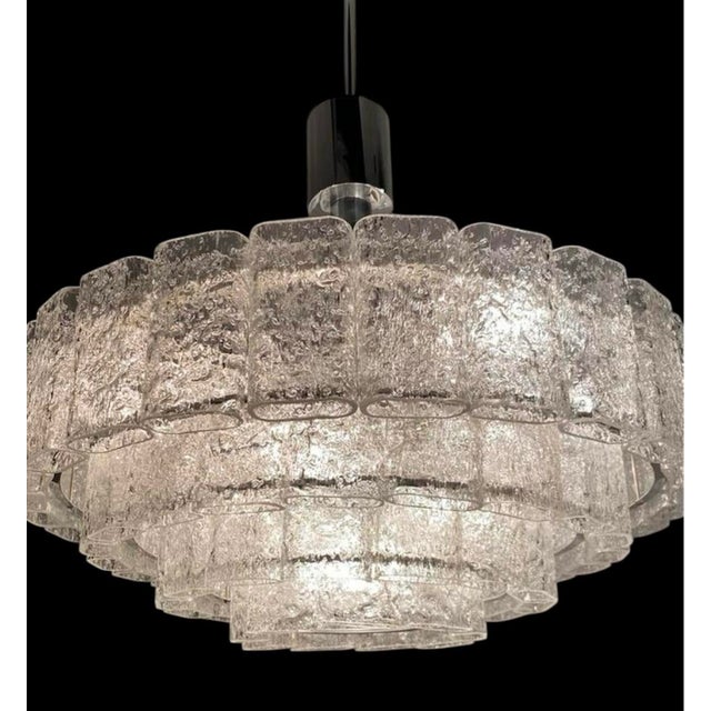 Iceglass Chandelier from Doria Leuchten, 1950s For Sale - Image 8 of 8