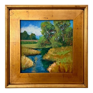 Kenneth R. Burnside Framed American Impressionist Summer Landscape Oil Painting For Sale