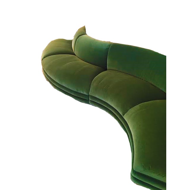 Bernhardt Custom S Shaped Moss Green Velvet Sofa Chairish