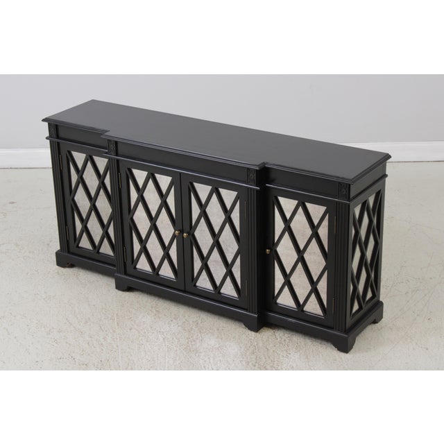 Ballard Designs Mirror Door Black Tv Console Cabinet For Sale - Image 11 of 16