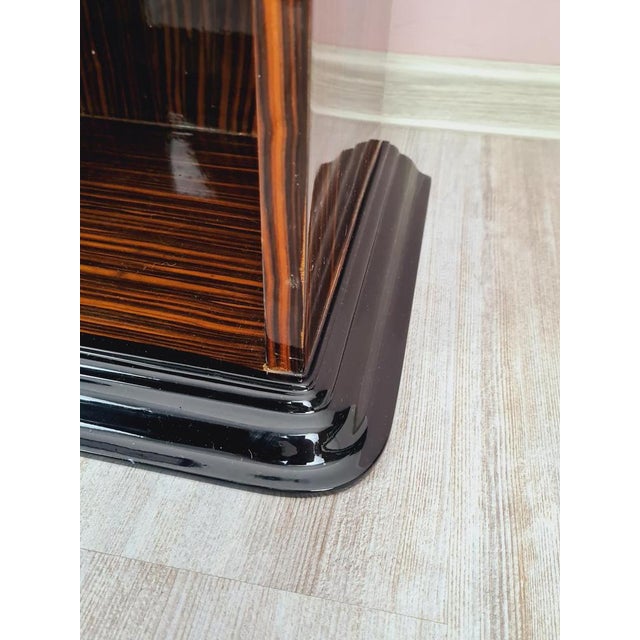 Wood Art Deco Bedside Tables in Makassar Ebony and Portoro Marble, 1930s, Set of 2 For Sale - Image 7 of 14
