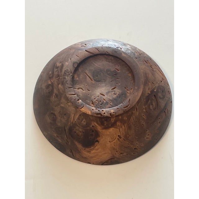1990s Burl Wood, Olive and Wormy Elm Bowl and Dish, a Pair For Sale - Image 10 of 10
