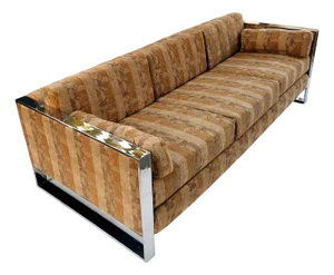 Milo Baughman Chrome Frame Sofa