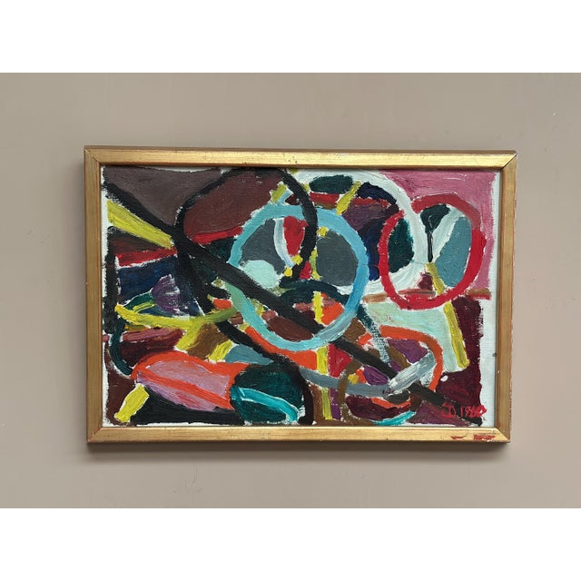 Abstract Composition, 1960, Oil Painting on Canvas, Framed For Sale - Image 6 of 12
