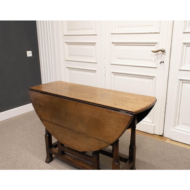 English Oak Drop-Leaf Table, 19th Century For Sale - Image 6 of 8
