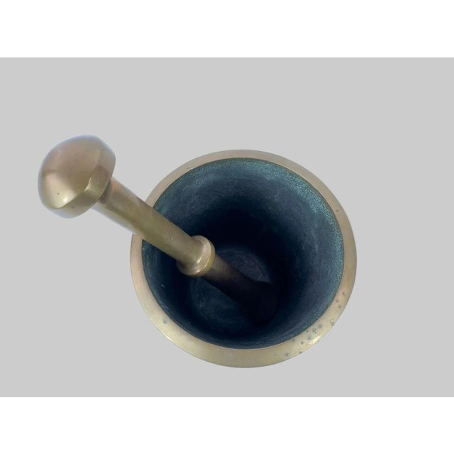 Bronze Large Mid-Century Solid Bronze Mortar and Pestle, Europe C. 1950–1970 For Sale - Image 8 of 11