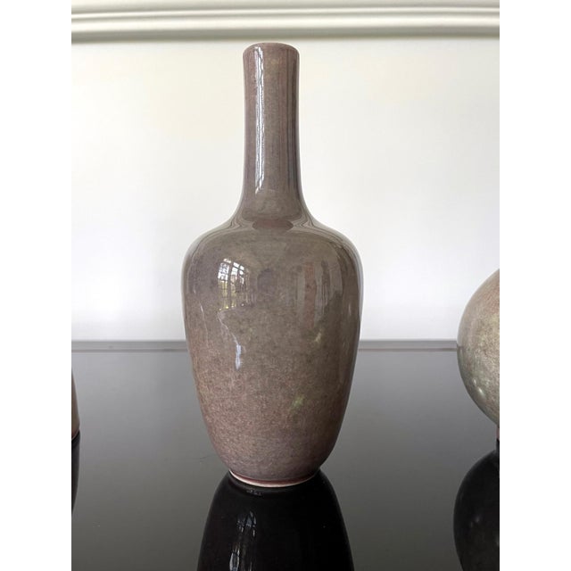 Red Collection of Four Chinese Ceramic Vases with Peachbloom Glaze For Sale - Image 8 of 15