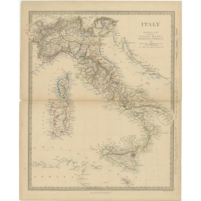 Antique Map of Italy Before Unification, 1858 For Sale - Image 3 of 9