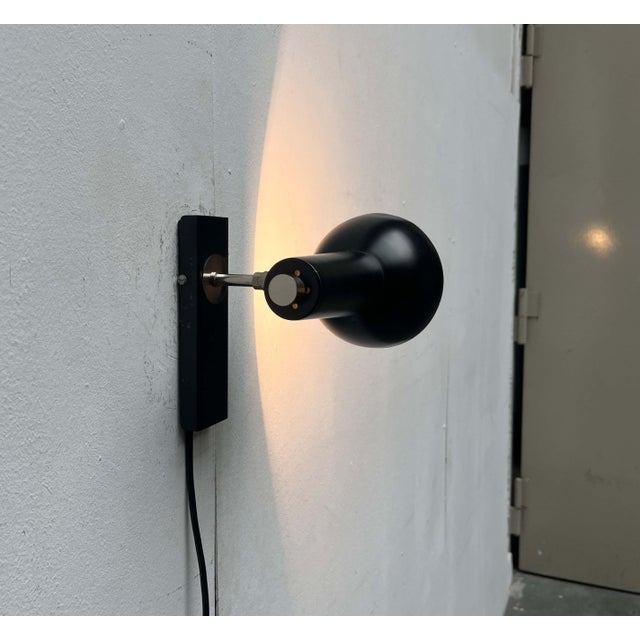Mid-Century Modern German Black Minimalist Wall Lamp from Hustadt, 1960s For Sale - Image 16 of 18