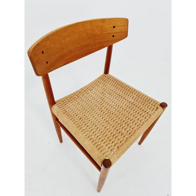 Danish Teak & Paper Cord Dining Chair from A.M. Mobler, 1960s For Sale - Image 3 of 11