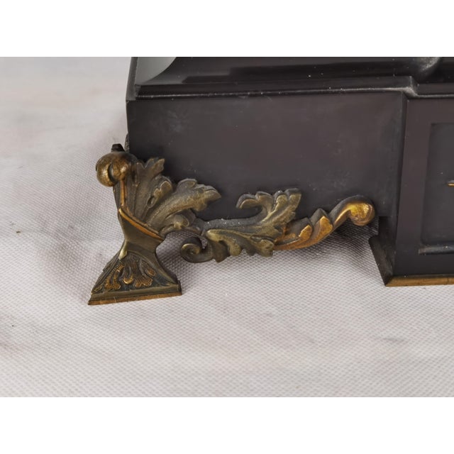 Large Antique Fireplace Clock by Robelin Fils Freres A. Paris, 1870s, Set of 3 For Sale - Image 17 of 18