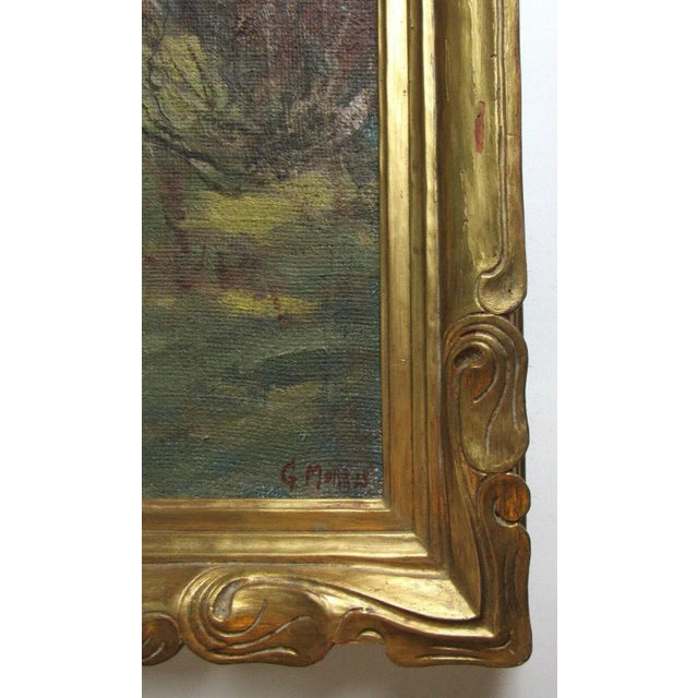 Maine Forest Landscape With Stream Painting by George Louis Morris American Impressionist Frame For Sale - Image 10 of 12