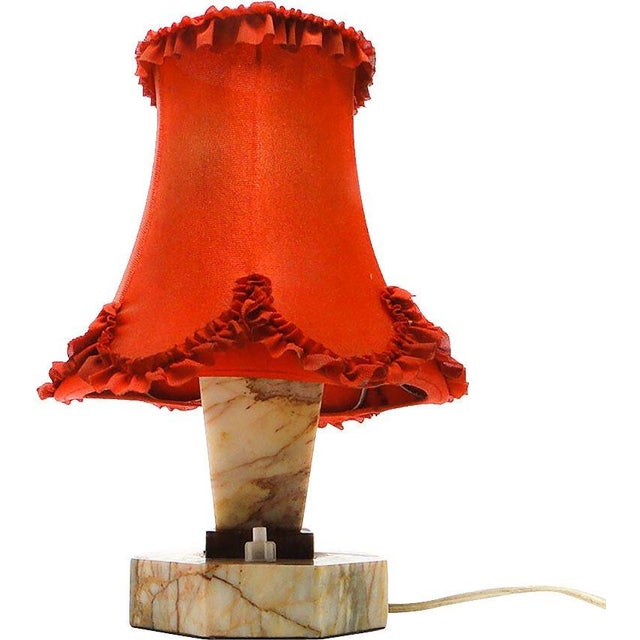 Art Deco Stone Table Lamp, Czechoslovakia, 1930s For Sale - Image 13 of 13
