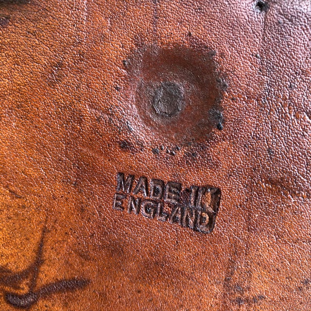 B. H. & G. Ltd. England Leather Encased Low Planter For Sale - Image 9 of 10