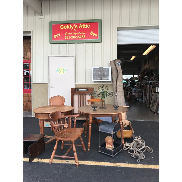 Antique Round Pedestal Dining Table Tiger Oak Carved Wood With Glass Top For Sale - Image 12 of 12