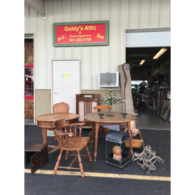Vintage Oak Round Pedestal Dining Table With Splayed Feet For Sale - Image 12 of 12