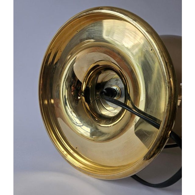 Metal Very Midcentury Large Table Brass Lamp, Switzerland, 1970s For Sale - Image 7 of 12