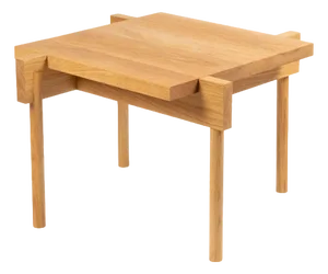 Overlapping Natural Ash Coffee Table with Square Top Insert by Antonio De Marco