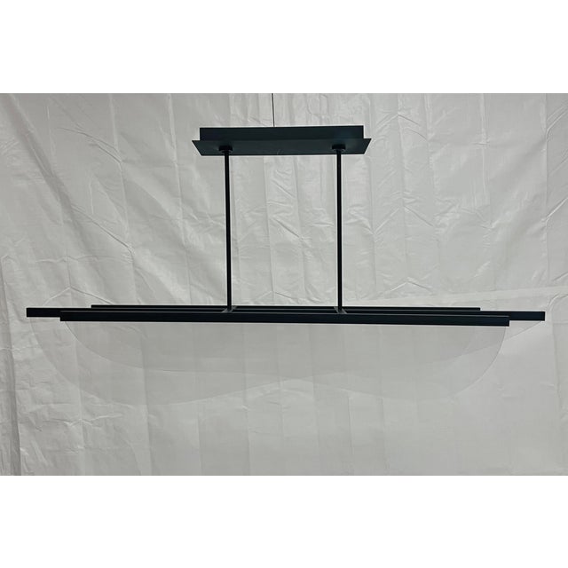 Visual Comfort Sean Lavin "Nyra" Linear Pendant for Visual Comfort, Black Metal & Acrylic For Sale - Image 4 of 17