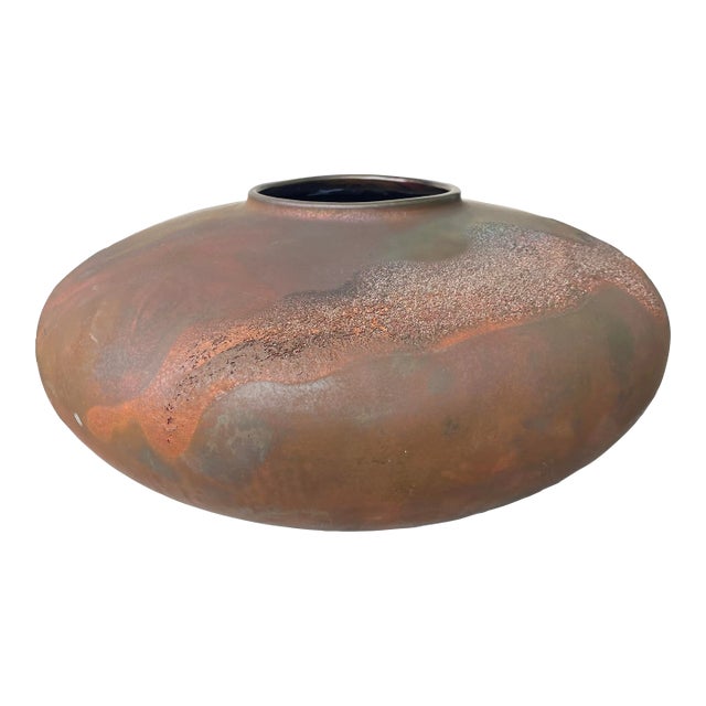 1990s Large Post Modern Mixed Media Pottery Vase For Sale