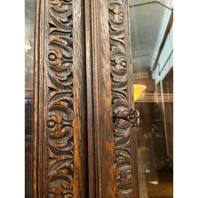 Rustic Black Forest Carved Bookcase For Sale - Image 3 of 18