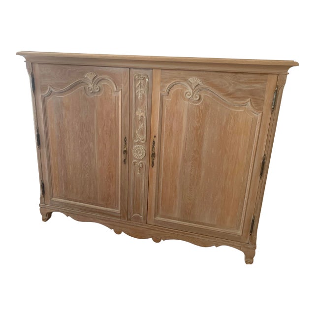 Custom Gustavian Michael Bell Armoire Pickled Pine Cupboard For Sale