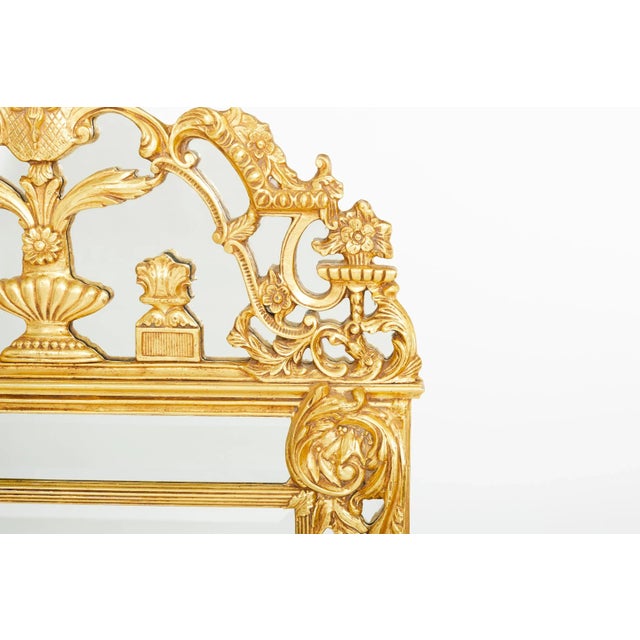 Gold Early 20th Century Gilt Wood Framed Hanging Wall Mirror For Sale - Image 8 of 11