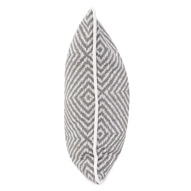 Modern 24 x 24 Outdoor Pillow Helm Pewter- Down Alternative Insert For Sale - Image 3 of 7