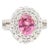 Grs Certified 2.33 Carat Pink Sapphire and Diamond Ring in 18k White Gold Size 6 For Sale