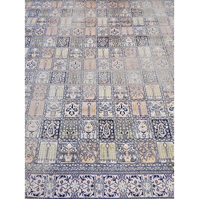 Vintage Hand-Knotted Silk Rug Garden of Paradise, Nepal, 1960s For Sale - Image 6 of 9